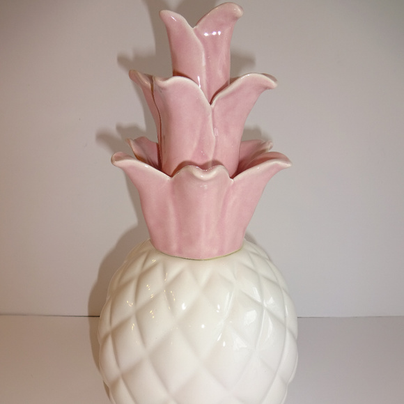 Hobby Lobby Accents Ceramic Pineapple 9 White Pink Decor Poshmark